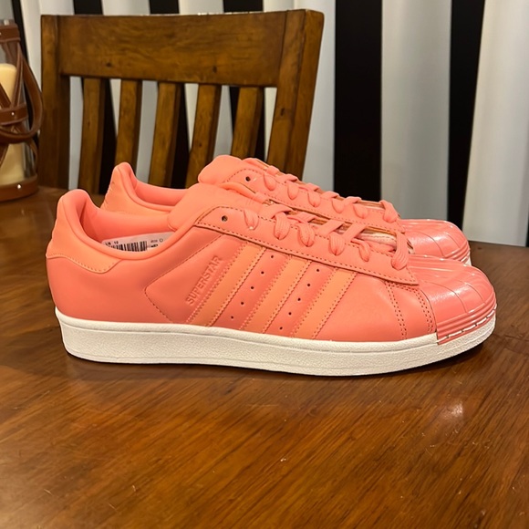 Adidas Superstar Metal Toe W Shoes Sneakers new Rose BY9750 Women’s Size 8 - Picture 3 of 16